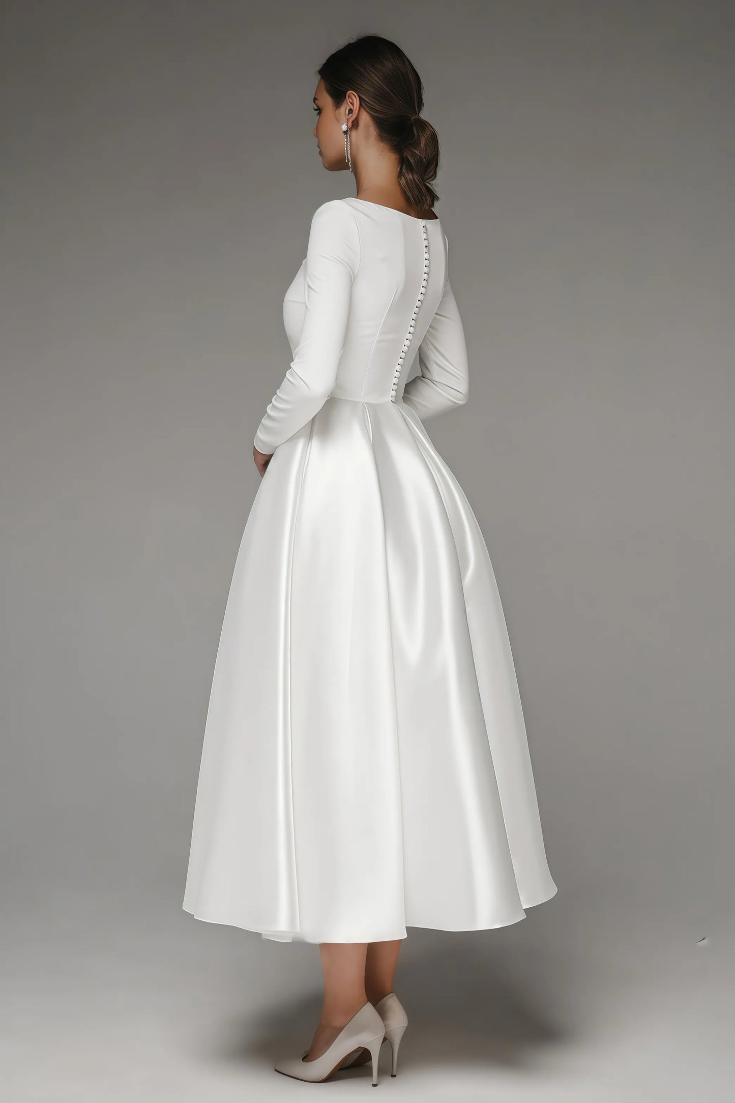 Robe longue simple blanche Nalea