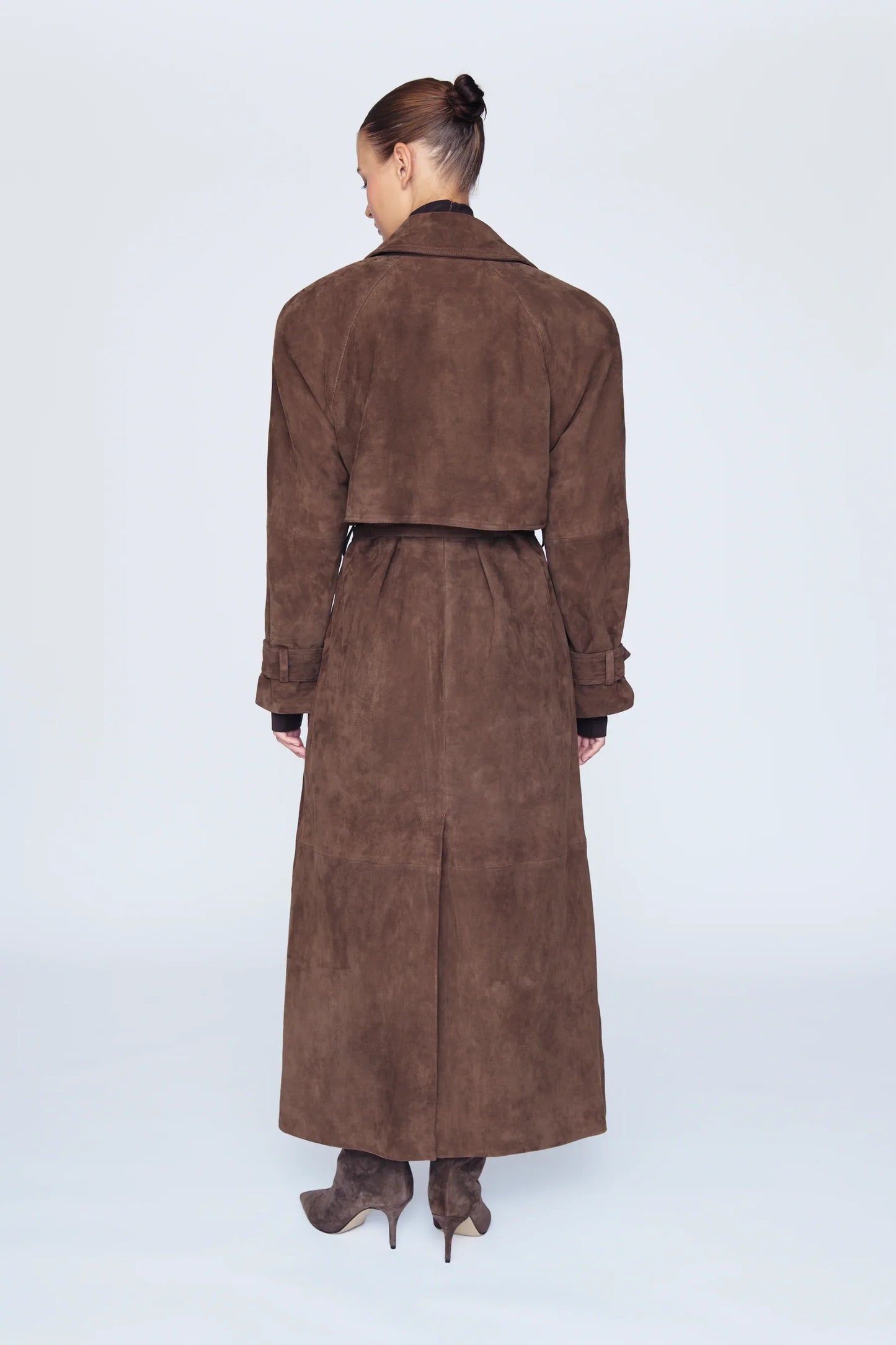 Suede Long Trenchcoat