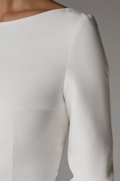 Nalea White Simple Maxi Dress