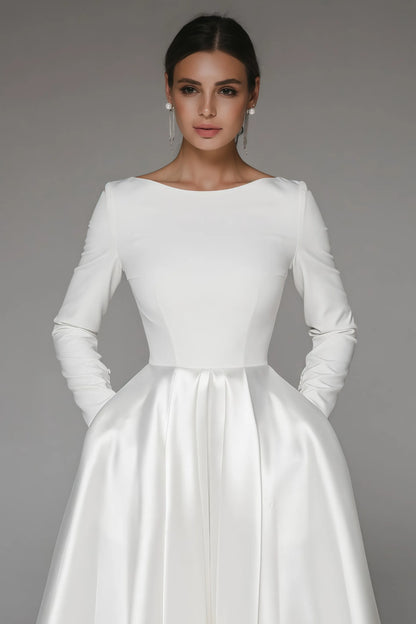 Nalea White Simple Maxi Dress