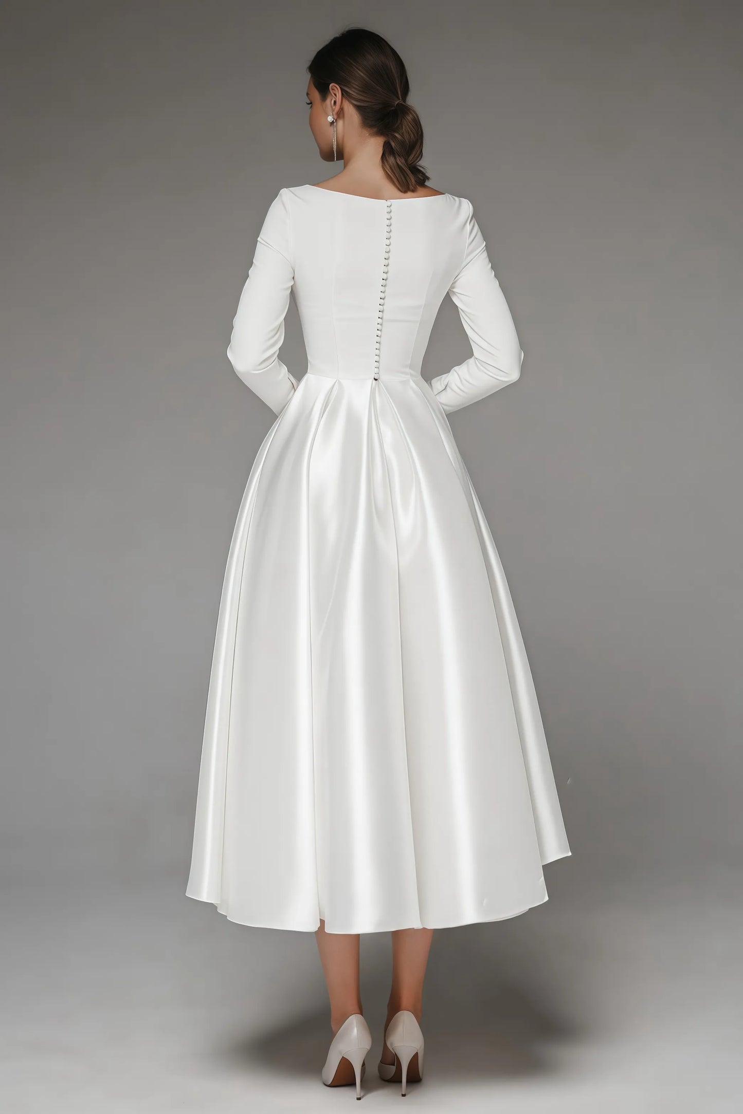 Nalea White Simple Maxi Dress