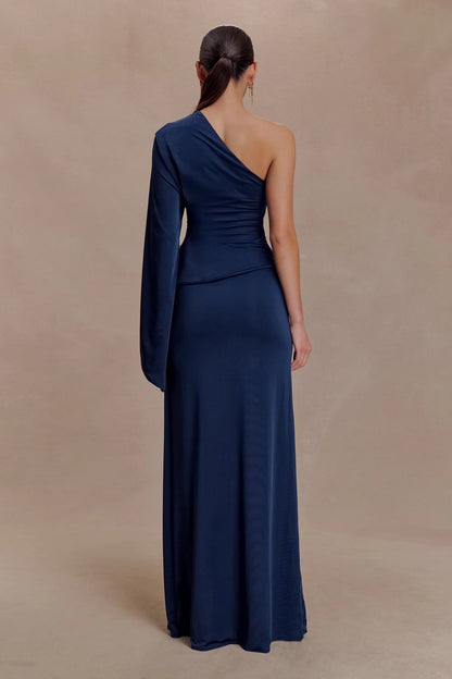 Slinky One Shoulder Top - Midnight Navy