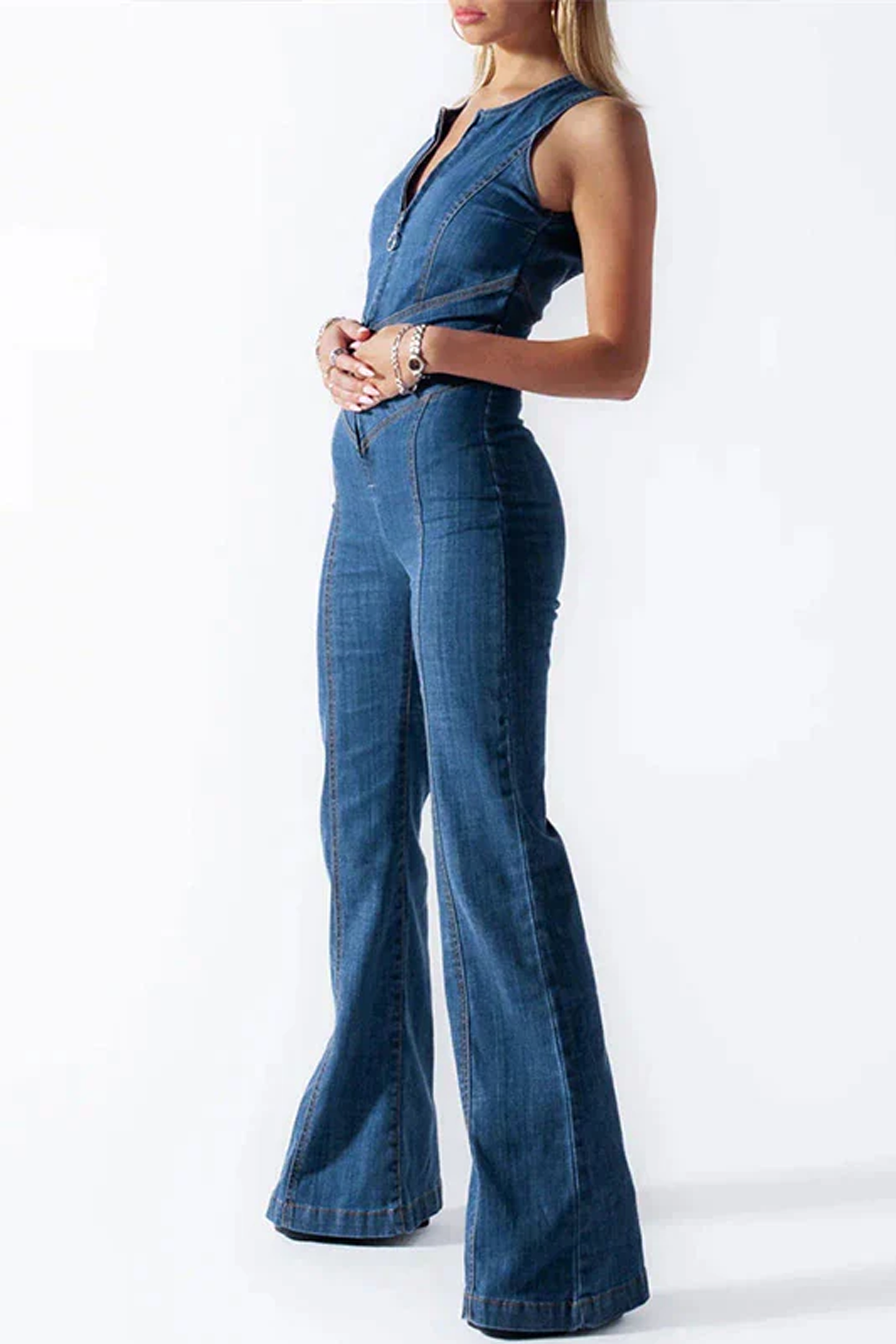 Renate - Bodycon backless heart jumpsuit