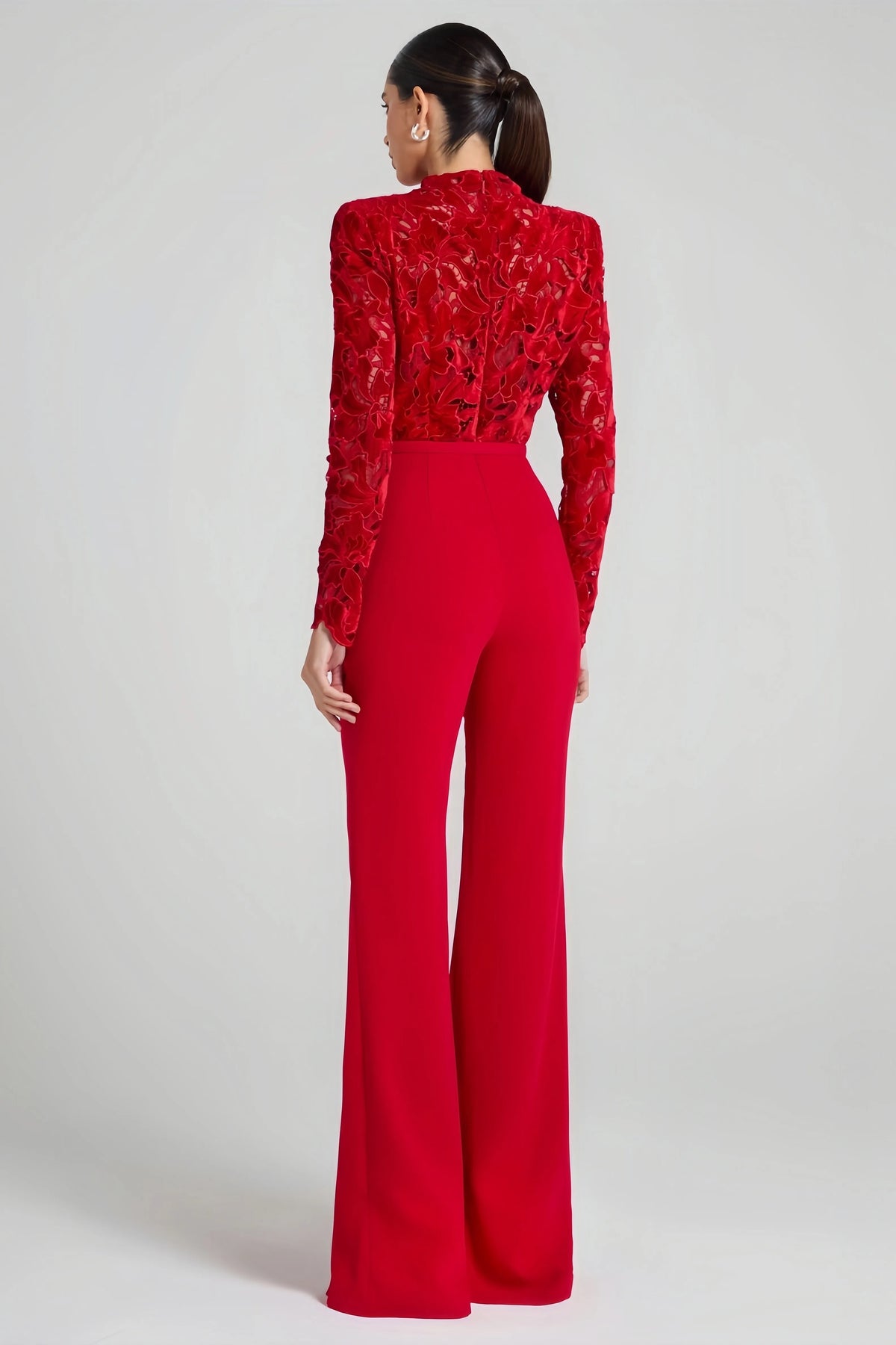 Riya Red Lace Jumpsuit