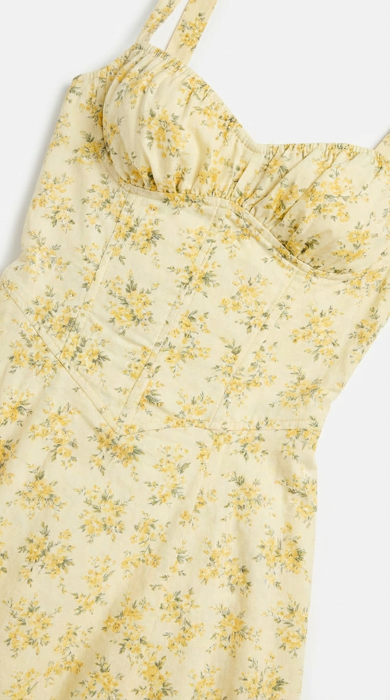 Sunshine Bloom Bustier Midi Dress