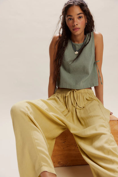 Lillusory Wide-Leg Linen Pants