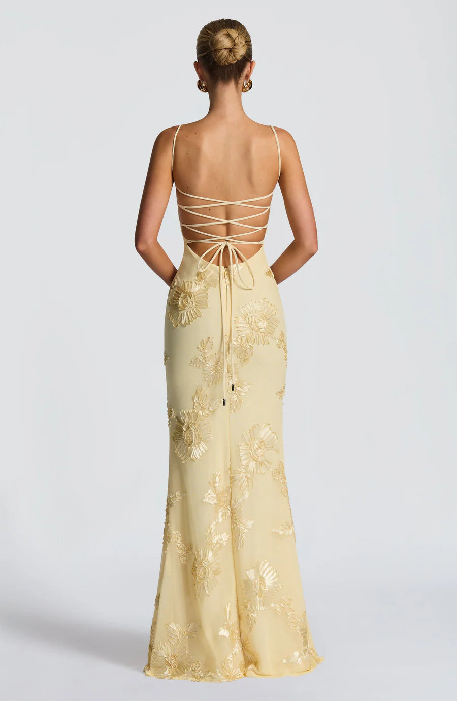 Mini-robe en dentelle à manches longues Vali - Noir