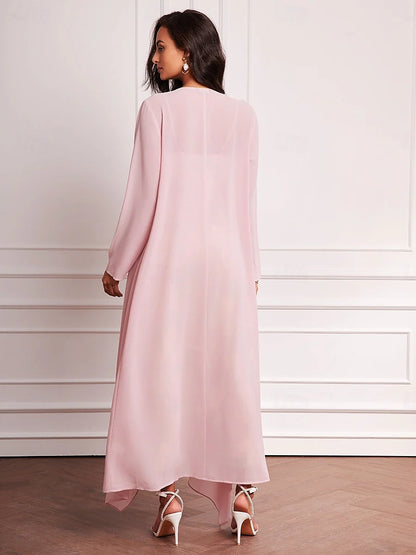 Embroidered Lace Chiffon Dress Set