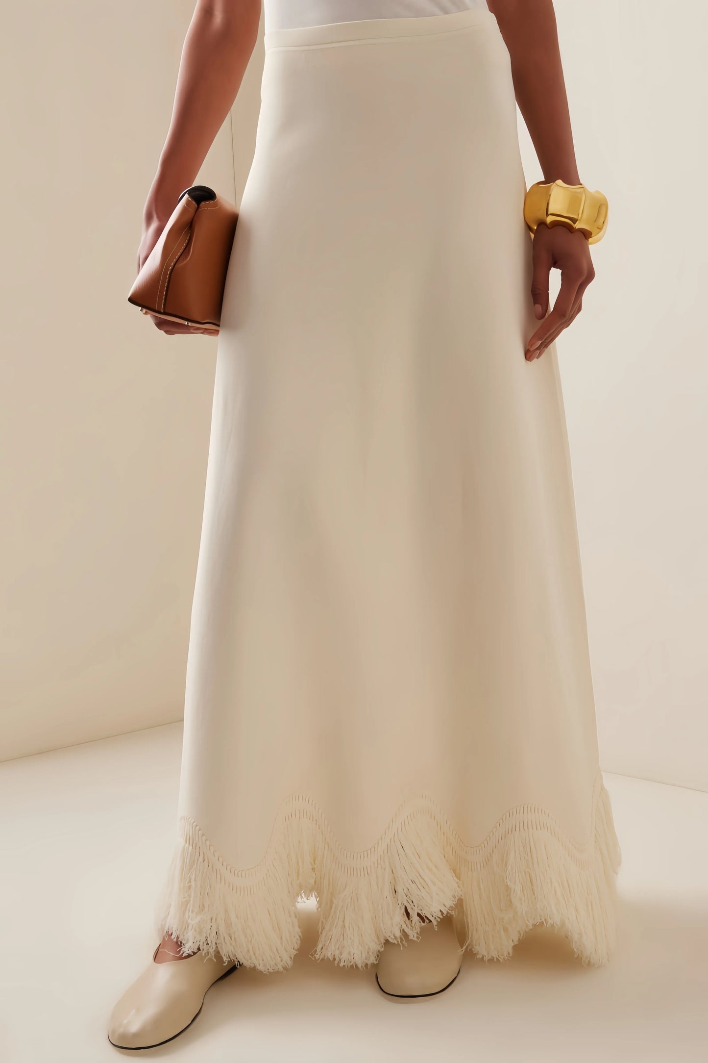 Jora Fringe Lace Maxi Dress Two-Piece Set