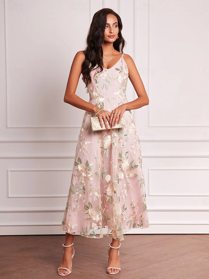 Embroidered Lace Chiffon Dress Set